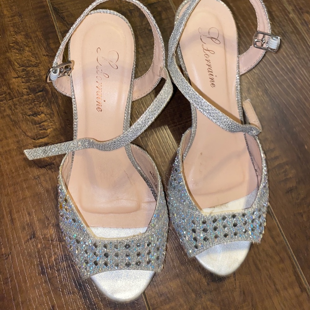 Silver Open Toed Heels